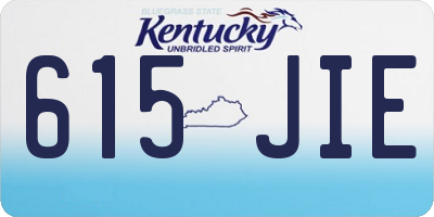 KY license plate 615JIE