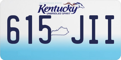 KY license plate 615JII