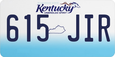 KY license plate 615JIR