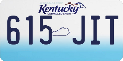 KY license plate 615JIT