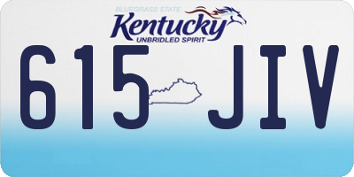 KY license plate 615JIV