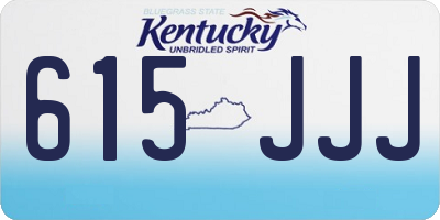 KY license plate 615JJJ