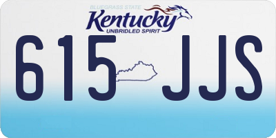 KY license plate 615JJS
