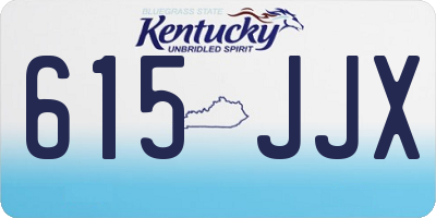 KY license plate 615JJX