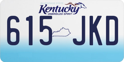 KY license plate 615JKD
