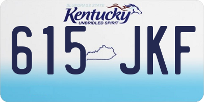 KY license plate 615JKF