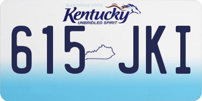 KY license plate 615JKI