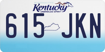 KY license plate 615JKN