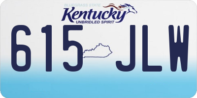 KY license plate 615JLW