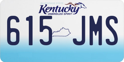 KY license plate 615JMS