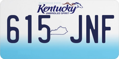 KY license plate 615JNF