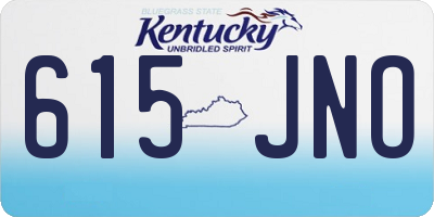 KY license plate 615JNO