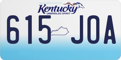KY license plate 615JOA