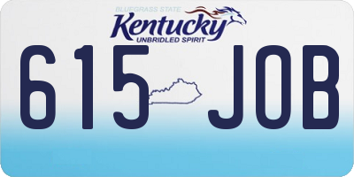 KY license plate 615JOB