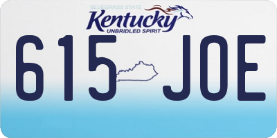 KY license plate 615JOE