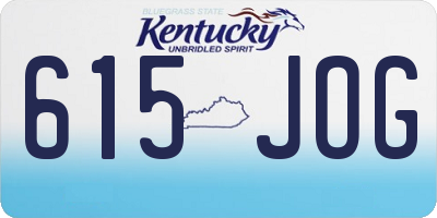 KY license plate 615JOG