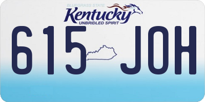 KY license plate 615JOH