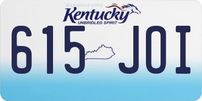 KY license plate 615JOI