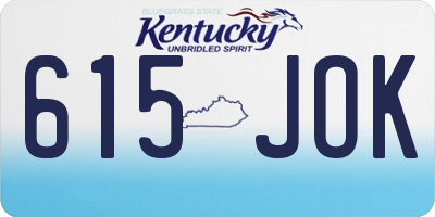 KY license plate 615JOK