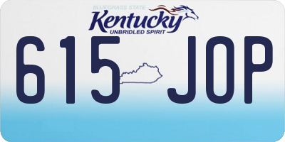 KY license plate 615JOP
