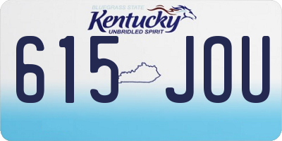 KY license plate 615JOU