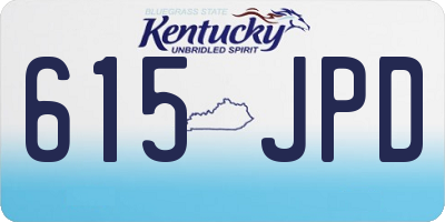 KY license plate 615JPD