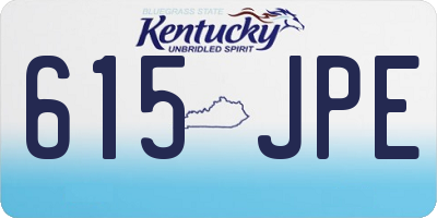 KY license plate 615JPE