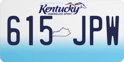 KY license plate 615JPW