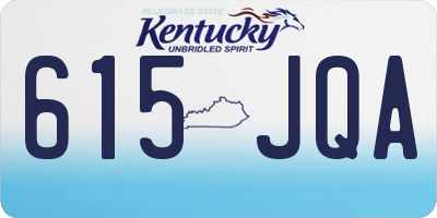 KY license plate 615JQA