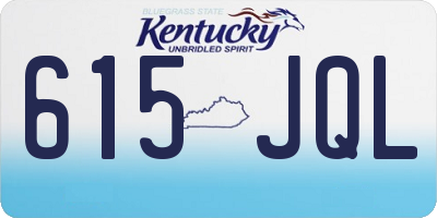 KY license plate 615JQL