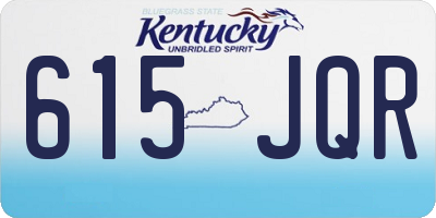 KY license plate 615JQR