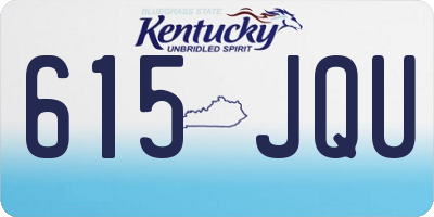 KY license plate 615JQU