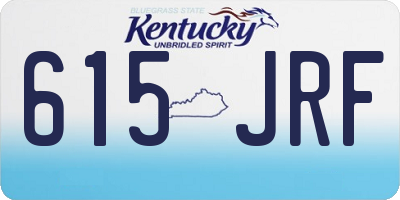 KY license plate 615JRF