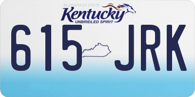 KY license plate 615JRK