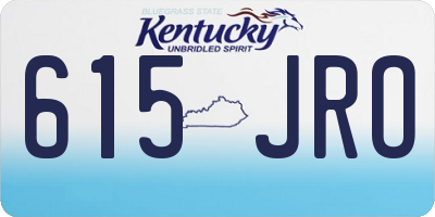 KY license plate 615JRO