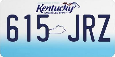 KY license plate 615JRZ