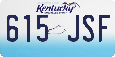 KY license plate 615JSF