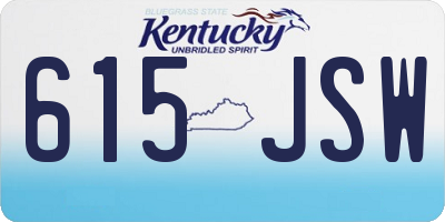 KY license plate 615JSW