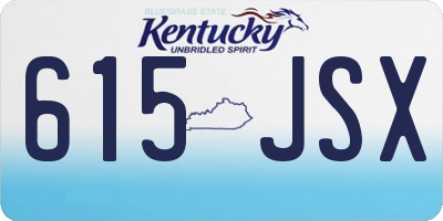 KY license plate 615JSX