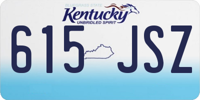 KY license plate 615JSZ