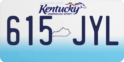 KY license plate 615JYL