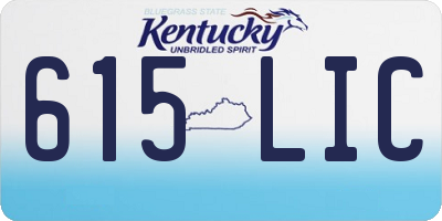 KY license plate 615LIC