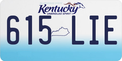 KY license plate 615LIE