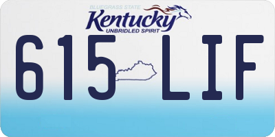 KY license plate 615LIF