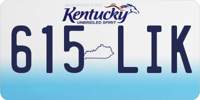 KY license plate 615LIK