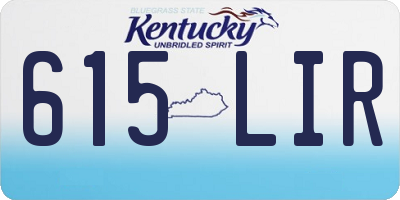 KY license plate 615LIR