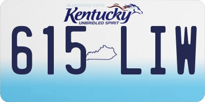 KY license plate 615LIW