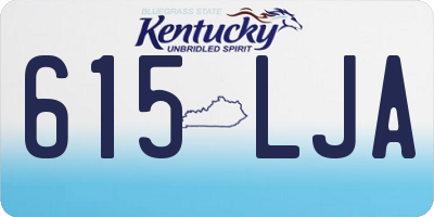 KY license plate 615LJA
