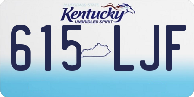 KY license plate 615LJF