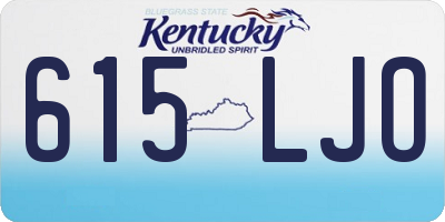 KY license plate 615LJO